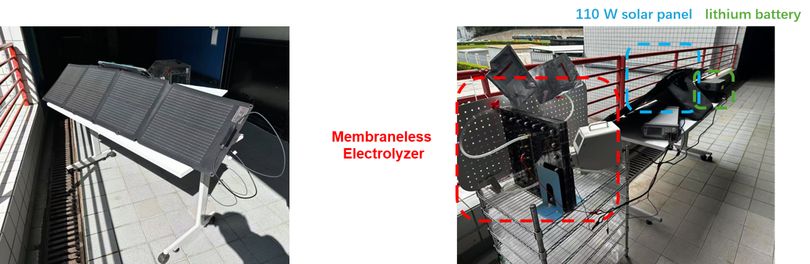 Solar-powered off-grid membraneless electrolyzer system